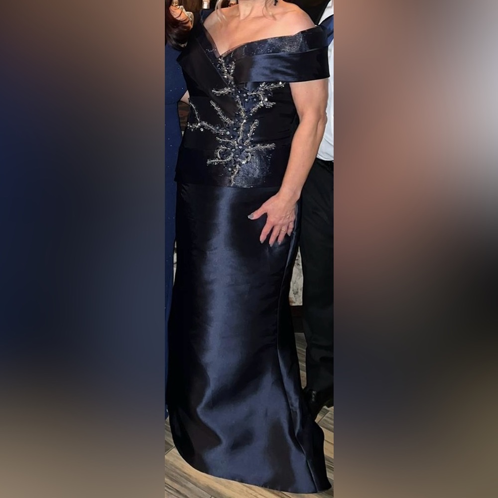 Mother of the Bride - Terani Couture Beaded Off-the-Shoulder Mermaid Gown